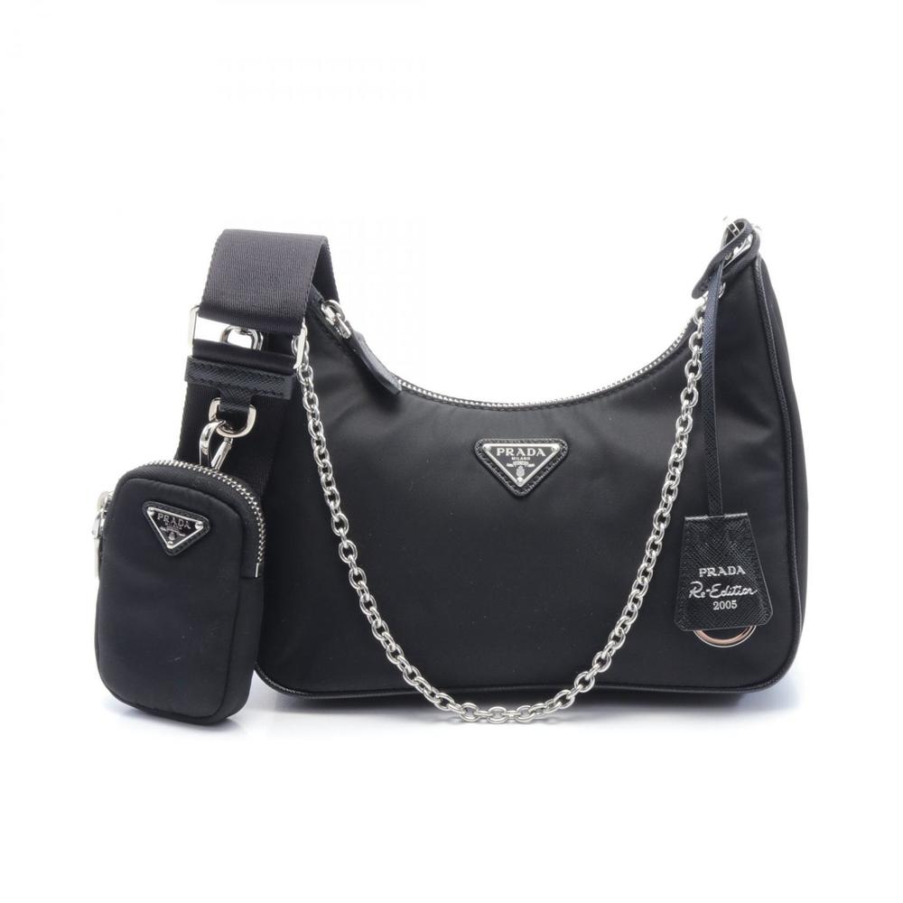Prada Saffiano Re-Edition 2005 Nylon Bag Black Shoulder - Picture 2 of 5